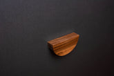 European Walnut half moon finger pull frontal view